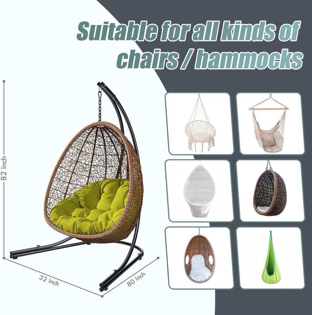 Sorbus Hammock Chair Stand Hanging Chair Stand- Heavy Duty Steel Sensory Swing Stand- Weather & Rust Resistant Arc Stand- Adjustable Portable Stand 330lbs - Tree,Lounger,Air Porch,Indoor/Outdoor,Yard