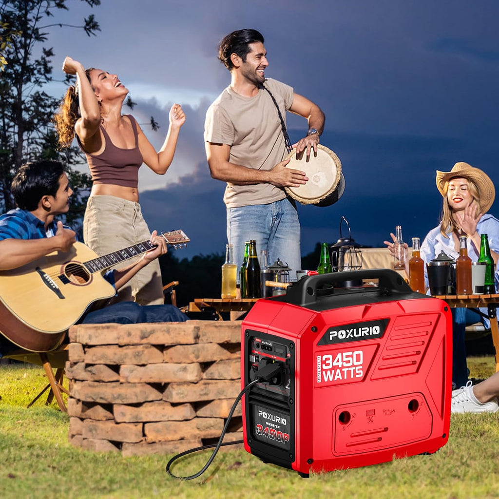 3450-Watt Portable Inverter Generator for Camping & RV, 1.6 Gallon Gas Tank for 8.3 Hours Use, 120V Gas Powered Generator Ultra-Quiet Operation, EPA Compliant