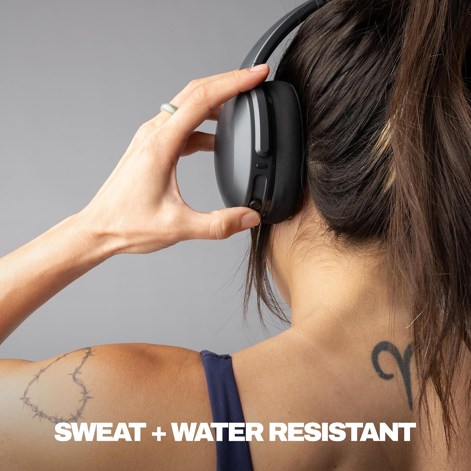 Skullcandy Crusher 540 Active Wireless Bluetooth Headphones with Multi-Sensory Bass, Noise Isolating Over-Ear Fit, Sweat and Water Resistant, 40 Hours Battery, Microphone for iPhone Android - Coal