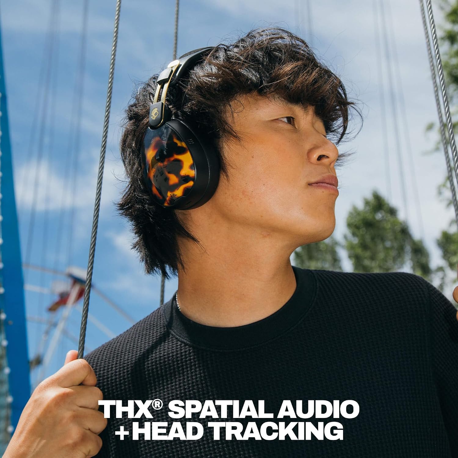 Skullcandy Aviator 900 ANC Wireless Over-Ear Bluetooth Headphones, THX Spatial Audio with Head Tracking, Adaptive Noise Cancelling, Up to 60 Hours Battery, Microphone for iPhone Android - Tortoise
