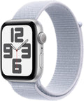 Apple Watch SE (2nd Gen) [GPS 44mm] Smartwatch with Silver Aluminum Case with Winter Blue Sport Loop. Fitness & Sleep Tracker, Crash Detection, Heart Rate Monitor, Carbon Neutral