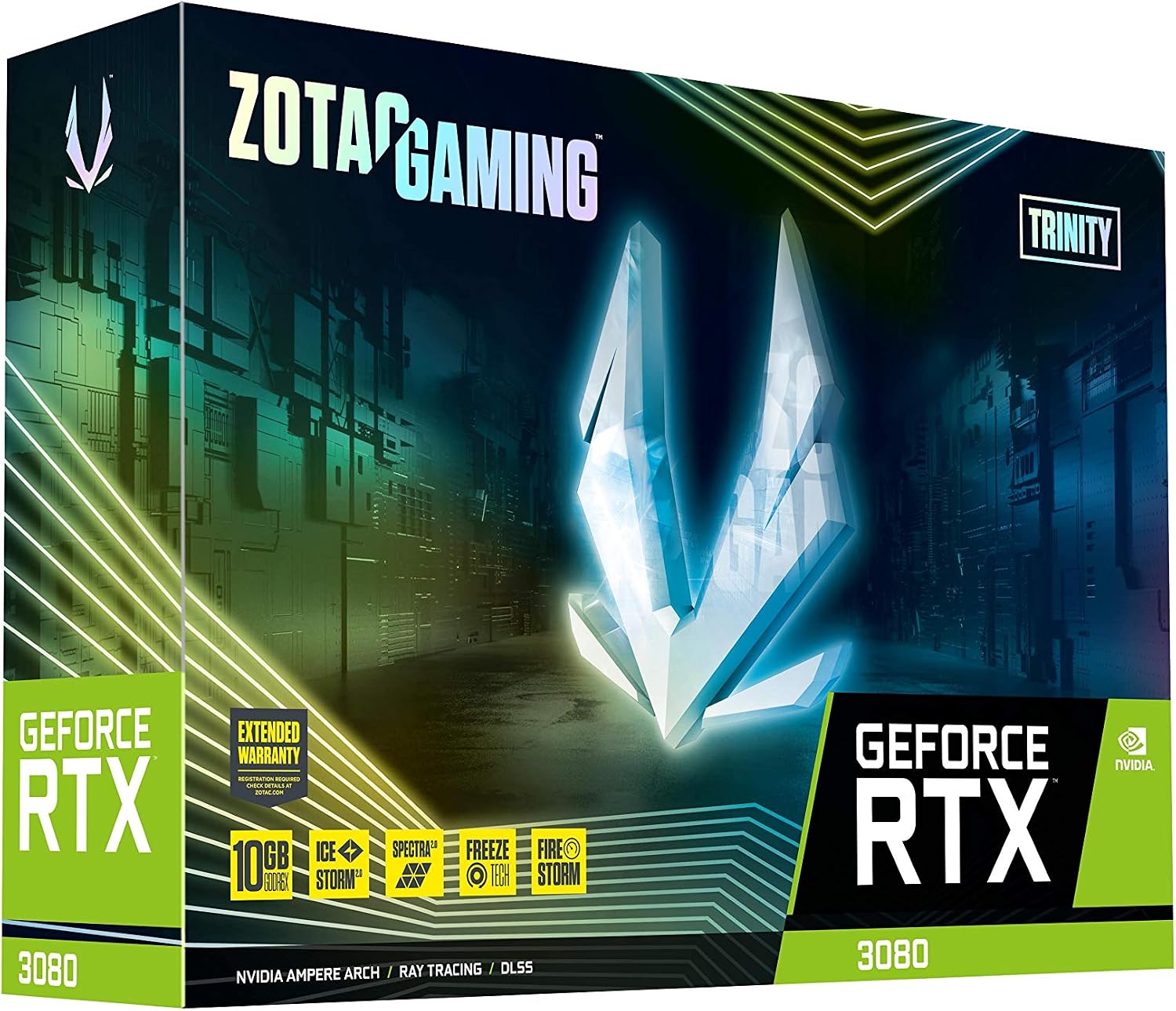 ZOTAC Gaming GeForce RTX 3080 Trinity 10GB GDDR6X 320-bit 19 Gbps PCIE 4.0 Gaming Graphics Card, IceStorm 2.0 Advanced Cooling, Spectra 2.0 RGB Lighting, ZT-A30800D-10P