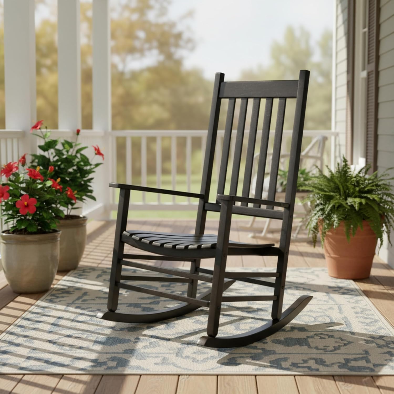 Shine Company Vermont Porch Rockers – Black (Set of 2)