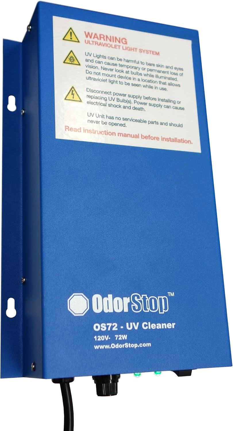 OdorStop OS72-72W UV Air Purifier with 16-in Bulbs