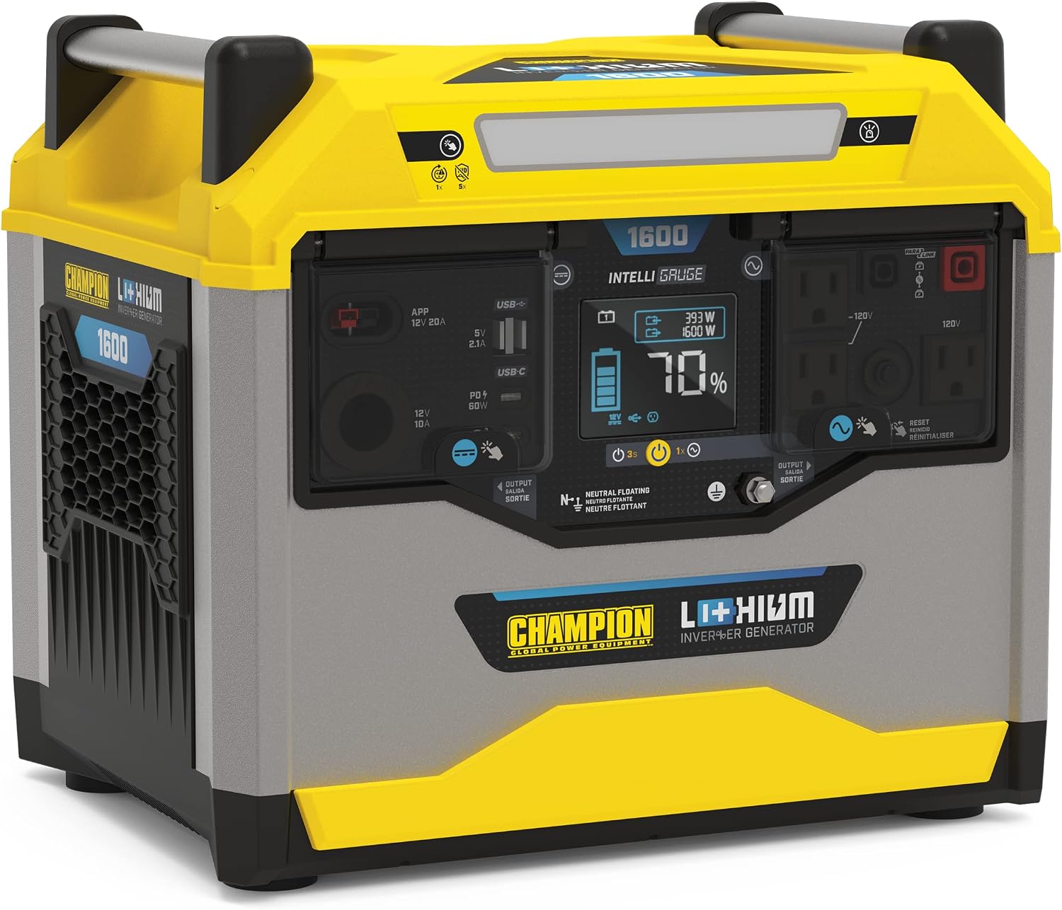 Champion Power Equipment 100594 1638-Wh Power Station 3200/1600-Watt Portable Lithium-Ion Battery Solar Generator