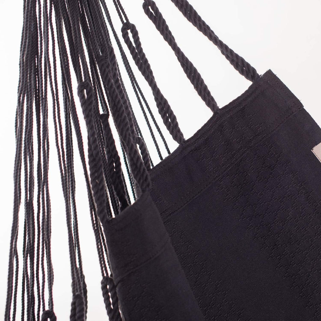 LA SIESTA® - XL King Habana Cotton Hammock Chair & CasaMount - Hanging Chair w/Suspension Kit for Walls Ceilings & Square Beams - Indoor Outdoor Swing Hanging Chair Bedroom Patio Balcony - Onyx