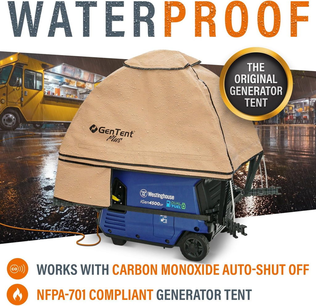 GenTent Inverter Running Cover – Generator Tent for Fully Encased Inverters (Tan, Original - Plus)