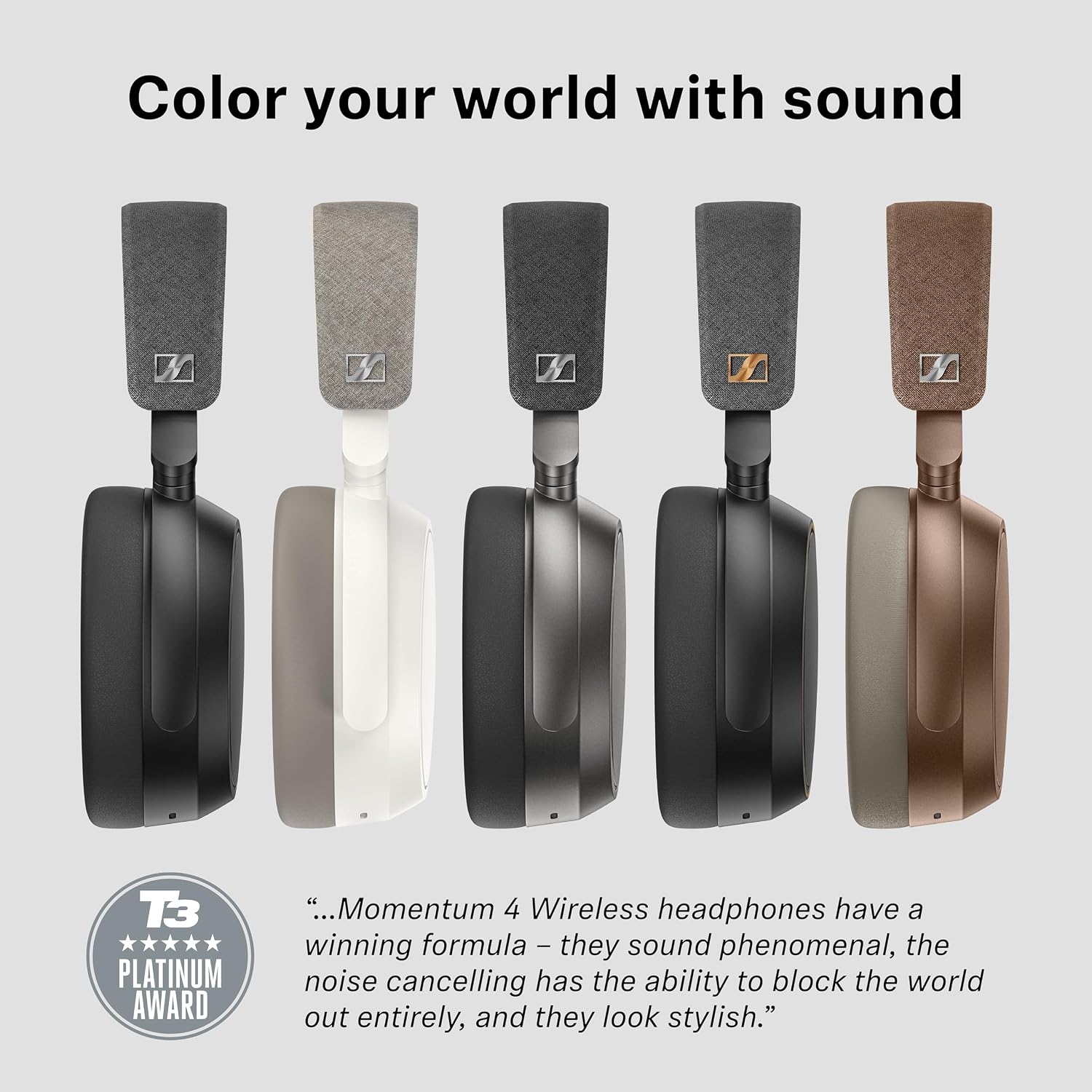 Sennheiser Momentum 4 Wireless Noise Cancelling Headphones - Bluetooth Headset for Crystal-Clear Calls with Adaptive Noise Cancellation, Over-Ear Headphones, 60h Battery Life, Folding Design, Black
