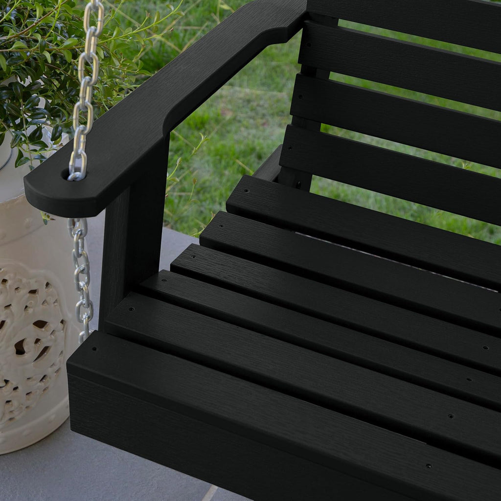 highwood Weatherly Porch Swing, 4 Feet, Black