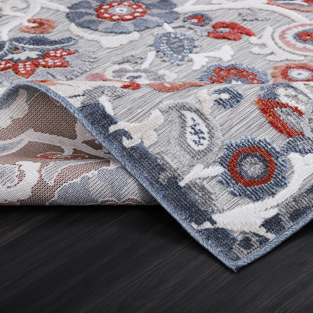 Luul Home Floral Indoor Outdoor Rugs 9x12 Large Area Rug for Living Room, Patio Decor, Kitchen, and Entryway Rug, Washable Stain Resistant Outside Carpet Multi 9 x 12