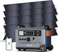 OSCAL PowerMax 6000 Solar Generator with 4x200W Solar Panels, 120/240V Split Phase Voltage 6000W AC Outlets (9000W Peak), 3600Wh Power Station Expandable to 57.6kWh, Emergency for Home