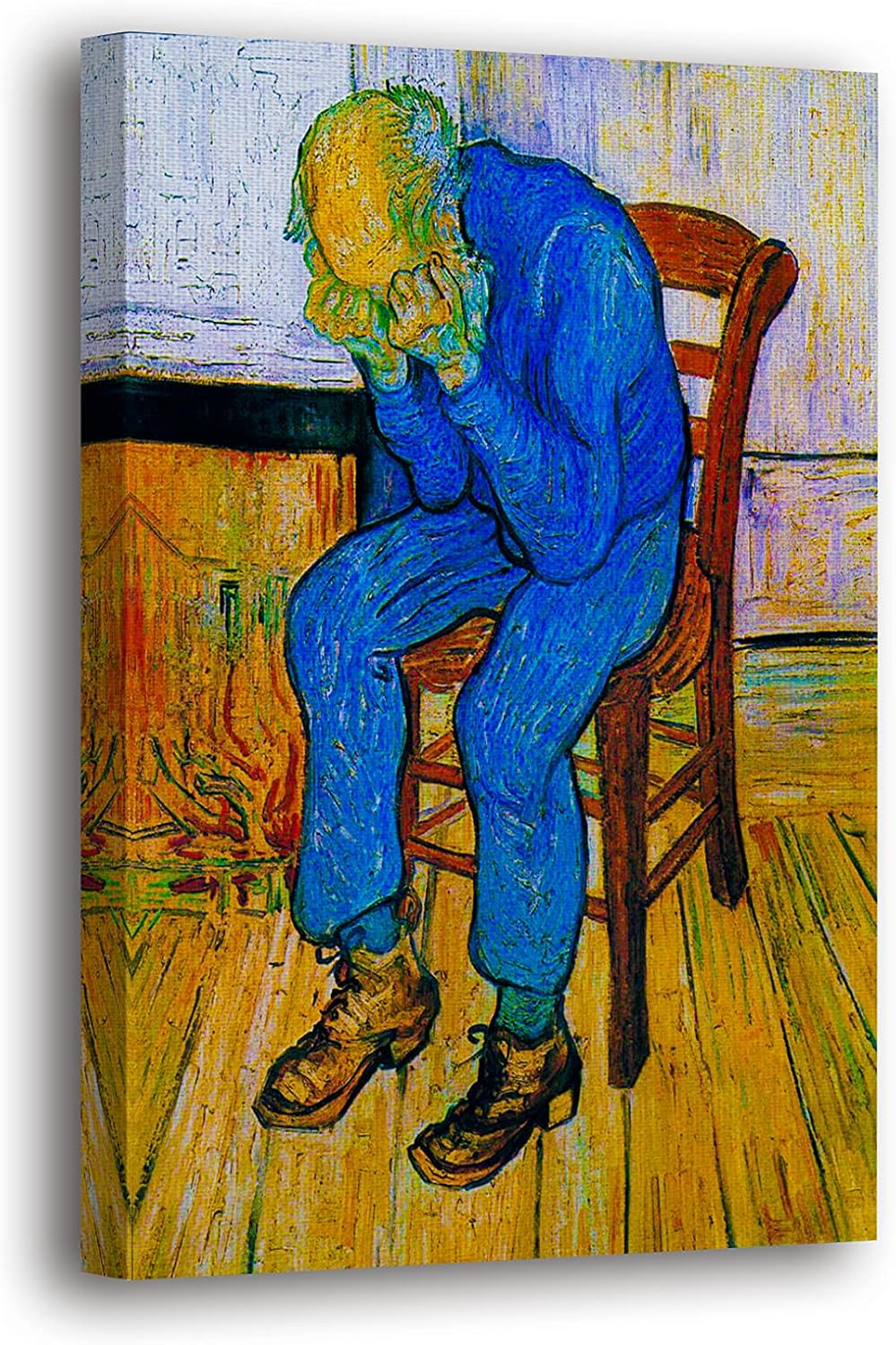 SpiritualHands Wheat Field with Cypresses Vincent Van Gogh Canvas Wall Art, The Starry Night Van Gogh Posters Self Portrait, Large Framed Wall Art Paintings for Wall Decorations for Bedroom (Vincent van Gogh At Eternity's Gate, 24' x 36' - Ready to Hang)