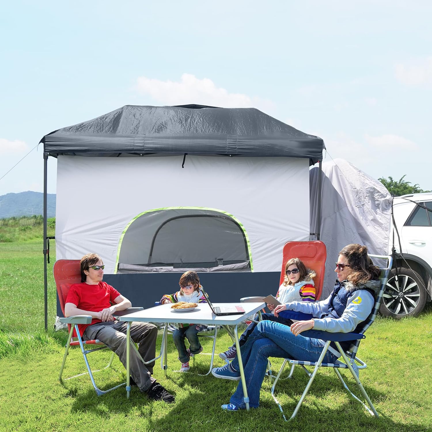 UNP Camping Canopy - Inner Tent - Side Tents - SUV Camping Cube for 10' x 10' Pop Up Canopies (Canopy Pole/Shelter NOT Included) (Dark Blue-SUV Cube Tent)