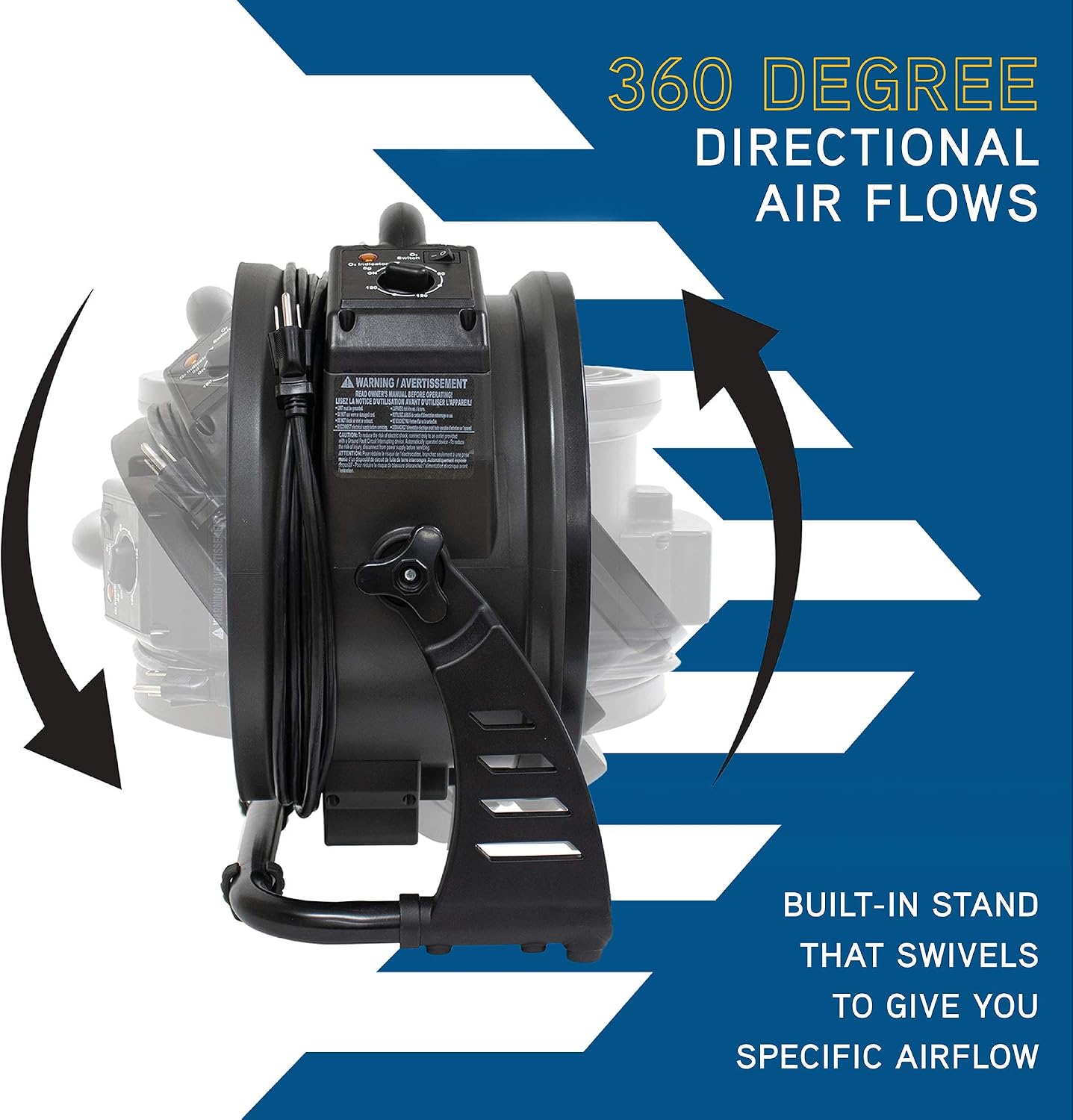 XPOWER M-27 Air Neutralizing Fan, Axial Air Mover w/Ozone Generator, O3 Machine, Commercial, High Capacity, Large Areas, Sanitization, Odor Removal