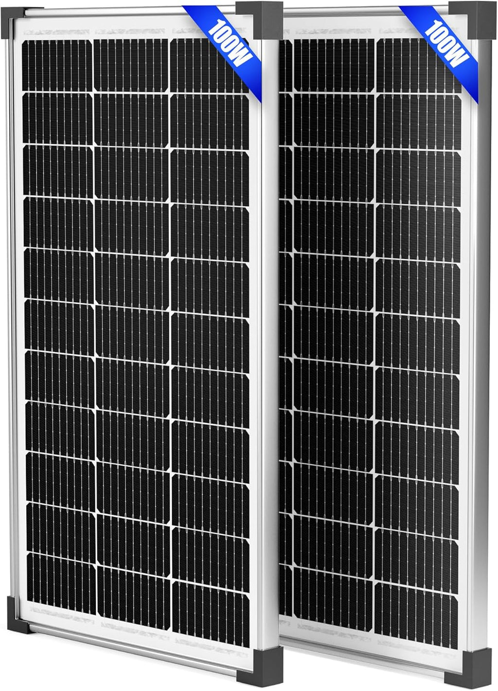 Voltset 200W 12V Solar Panels, High Efficiency 9BB Cell Monocrystalline Solar Panel IP67 Waterproof, Suitable for RV, Marine, Rooftop, Home, Yacht, Off-Grid Applications (2-Pack 100W)