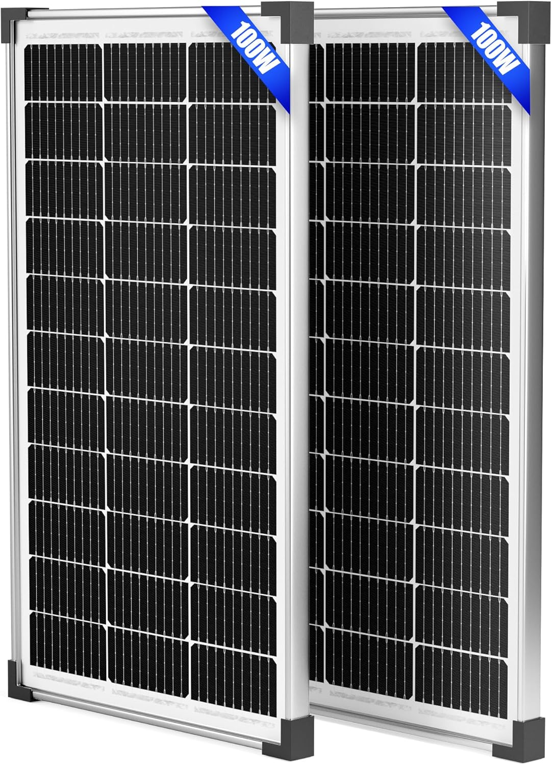 Voltset 200W 12V Solar Panels, High Efficiency 9BB Cell Monocrystalline Solar Panel IP67 Waterproof, Suitable for RV, Marine, Rooftop, Home, Yacht, Off-Grid Applications (2-Pack 100W)