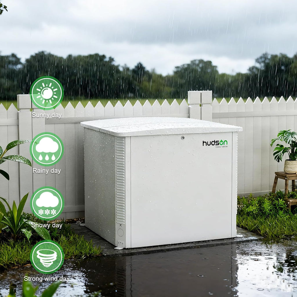 Hudson Generator Box, SD Aluminum Generator Enclosure with Ventilation, Heat Dissipation & Reduce Noise, Accommodates The Maximum Size of 39.4'x32'x31.7', White