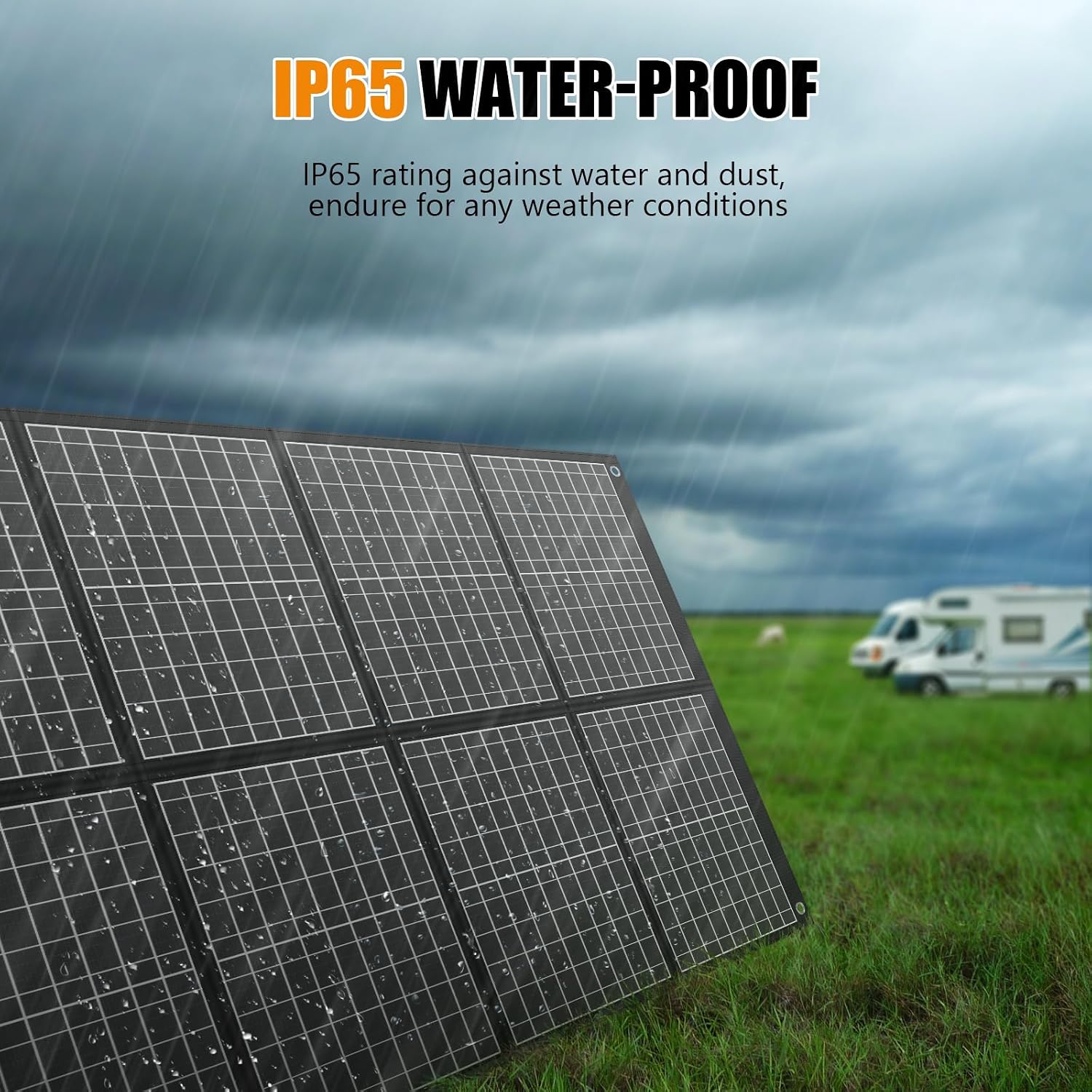 100W Portable Solar Panel, Foldable Monocrystalline Solar Charger with 18V DC & USB Outputs, IP65 Waterproof Folding Solar Panels for Portable Power Station, Camping, RV, Off-Grid, Hiking