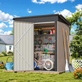 AECOJOY 5'x3' Outdoor Storage Shed with Floor Base, Small Metal Garden Sheds & Outdoor Storage Clearance with Waterproof Floor Included, 3x5 Tiny Utility and Tool Sheds for Backyard, Patio and Outside