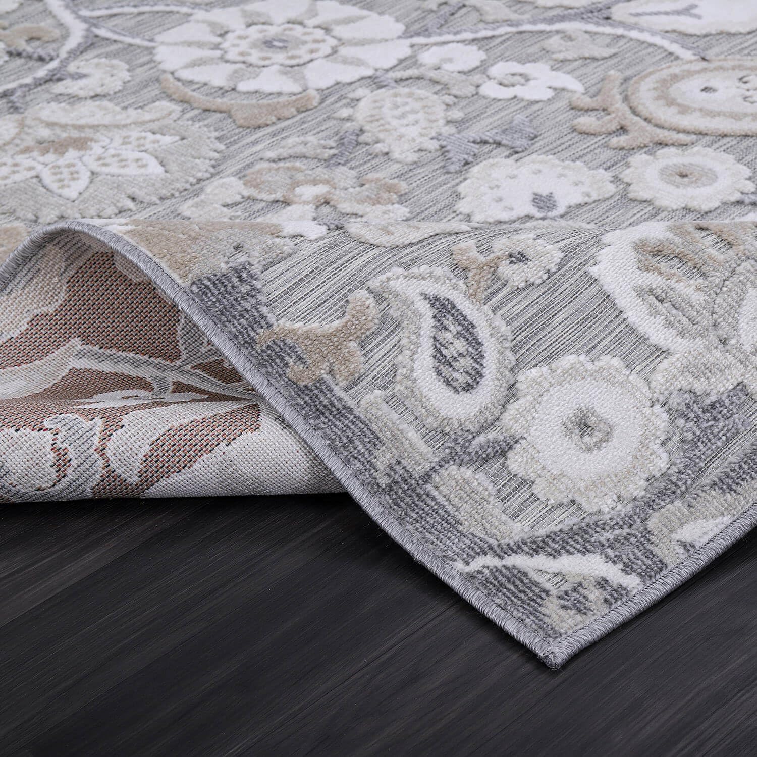 Luul Home Floral Indoor Outdoor Rugs 10x14 Large Area Rug for Living Room, Patio Decor, Kitchen, and Entryway Rug, Washable Stain Resistant Outside Carpet Beige 10 x 14