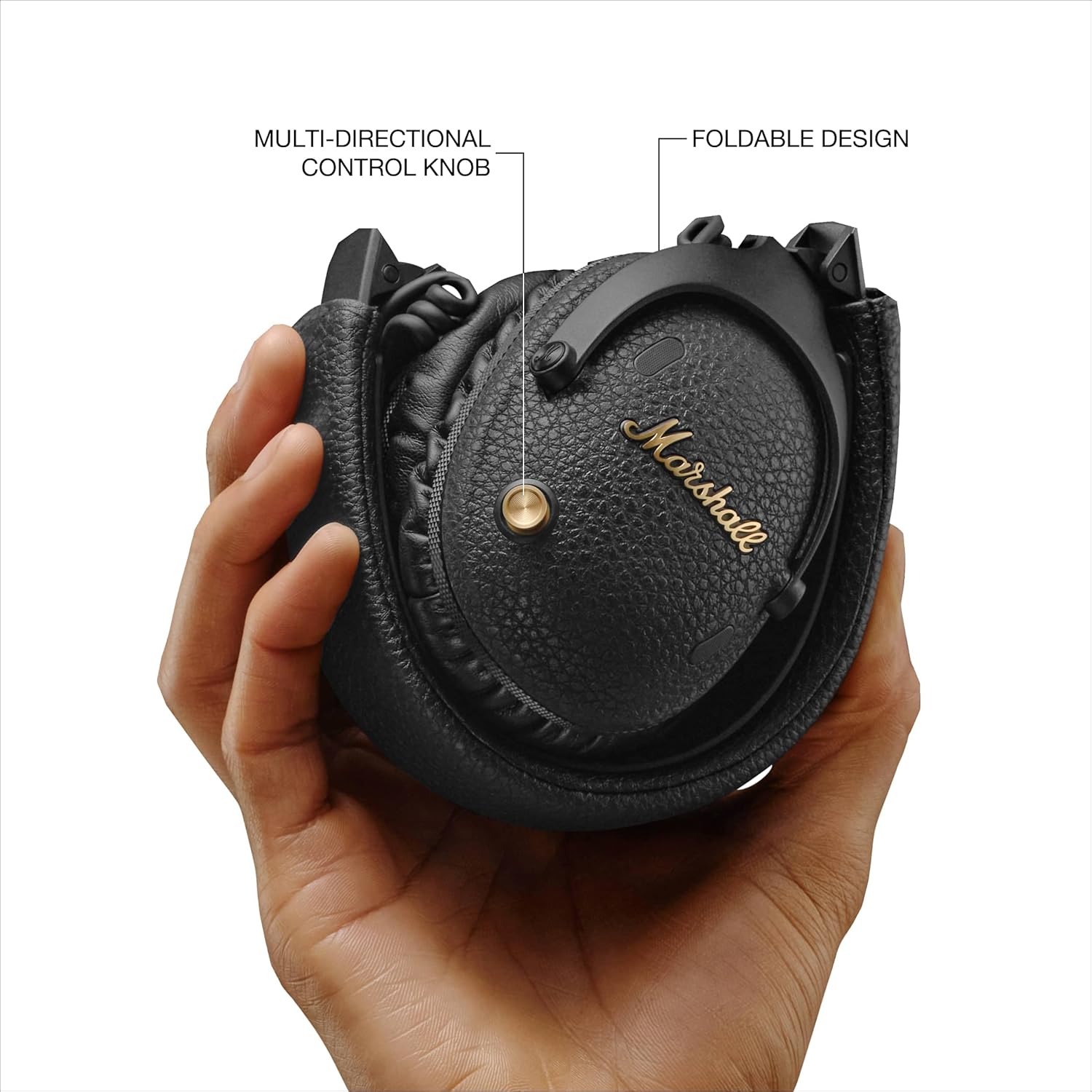 Marshall Monitor III A.N.C. Over-Ear Bluetooth Headphones - Active Noise Cancelling with Microphone | 100+ Hrs Wireless Playtime | Lightweight, Foldable Design for Travel - Black