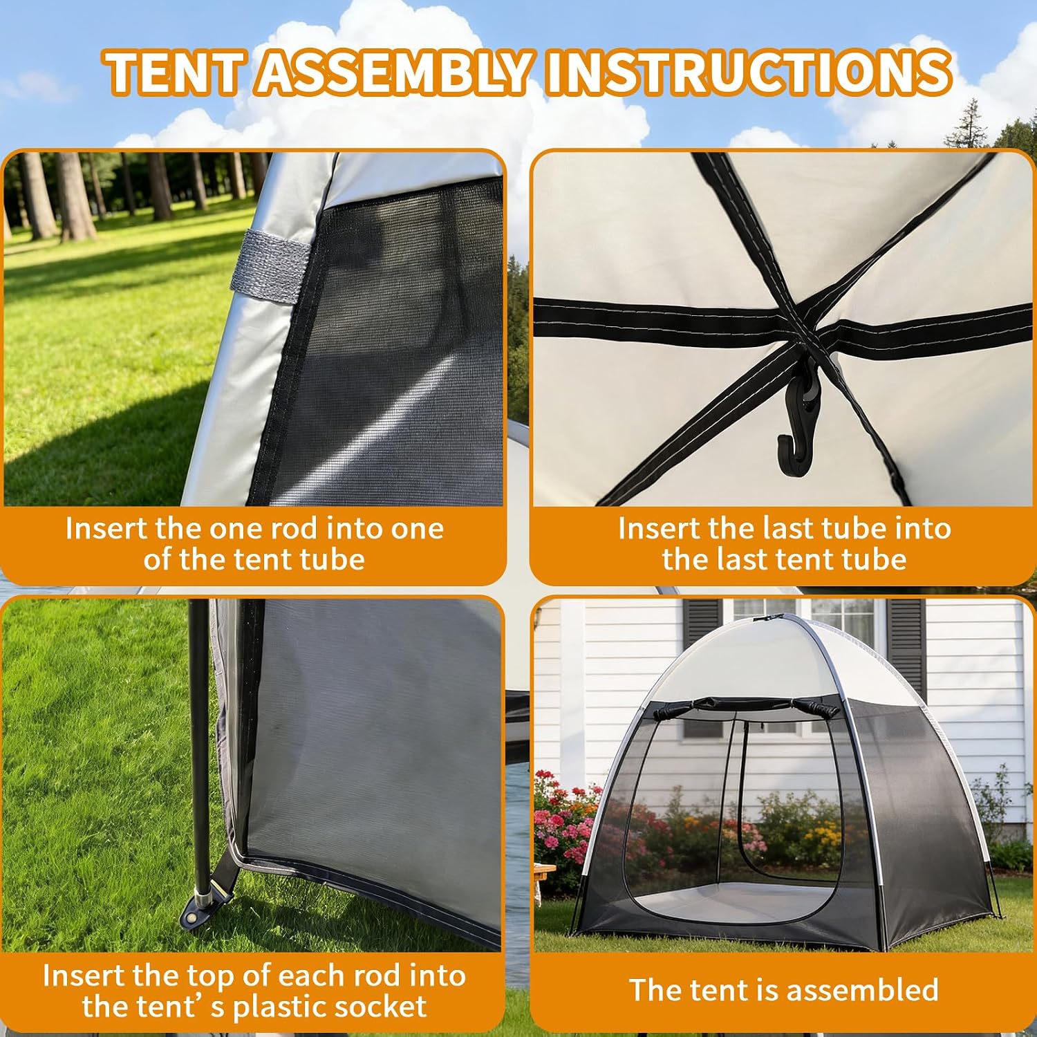 Screen House Tent Portable Canopy with Floor Mosquito Net Outdoor Room Perfect for Patio Backyard Gazebo Picnic Mesh.