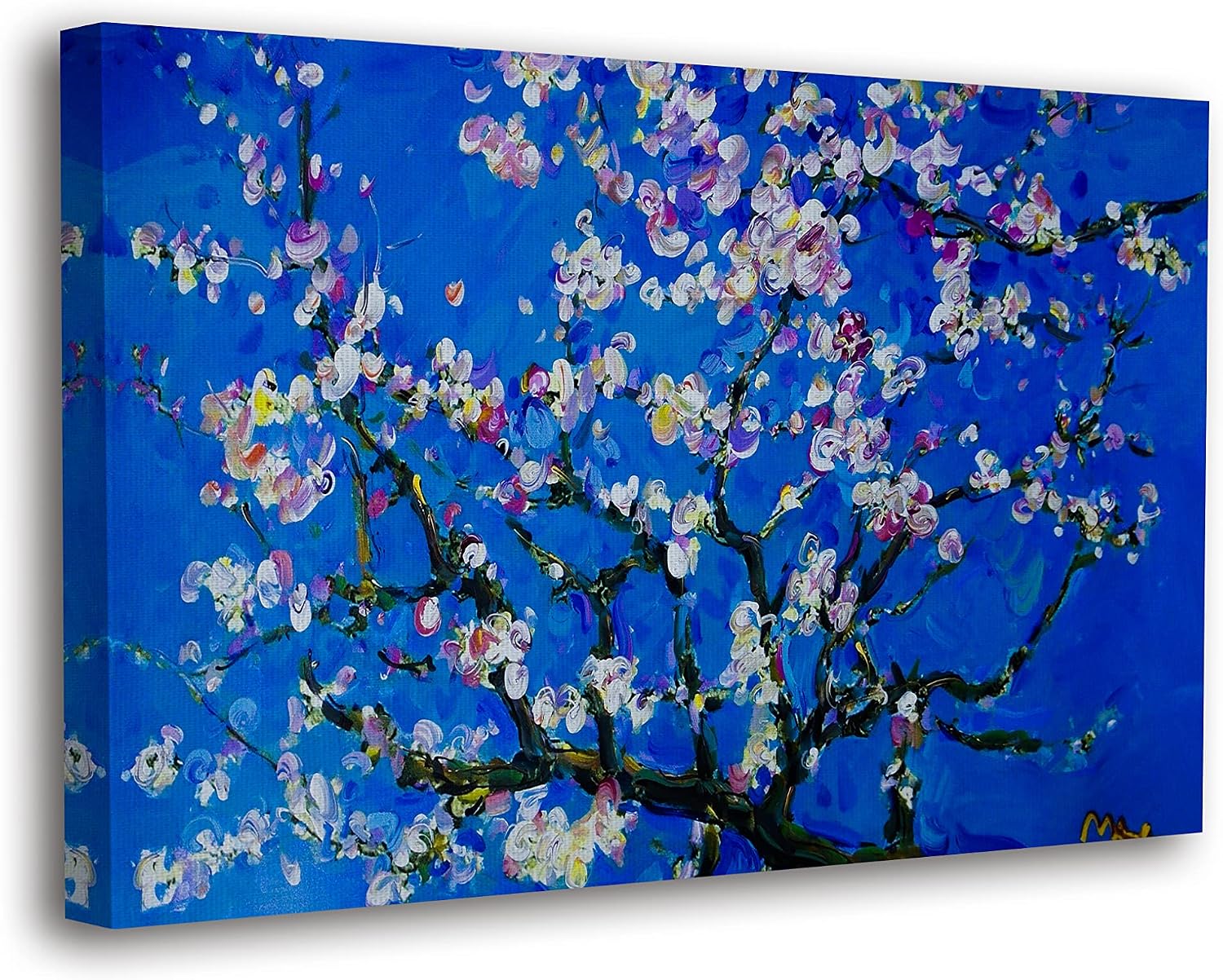 SpiritualHands Vincent Van Gogh Almond Blossom Blue Canvas Wall Art, The Starry Night, Large Framed, Ready to Hang