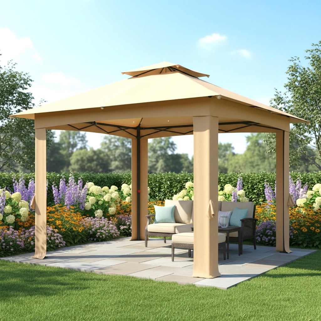 Garden Winds Reinforced Replacement Canopy Top Cover Compatible with The ABCCANOPY, MasterCanopy, and Cooshade 13' x 13' Portable Pop Up Gazebo - Classic Sand, Riplock 350