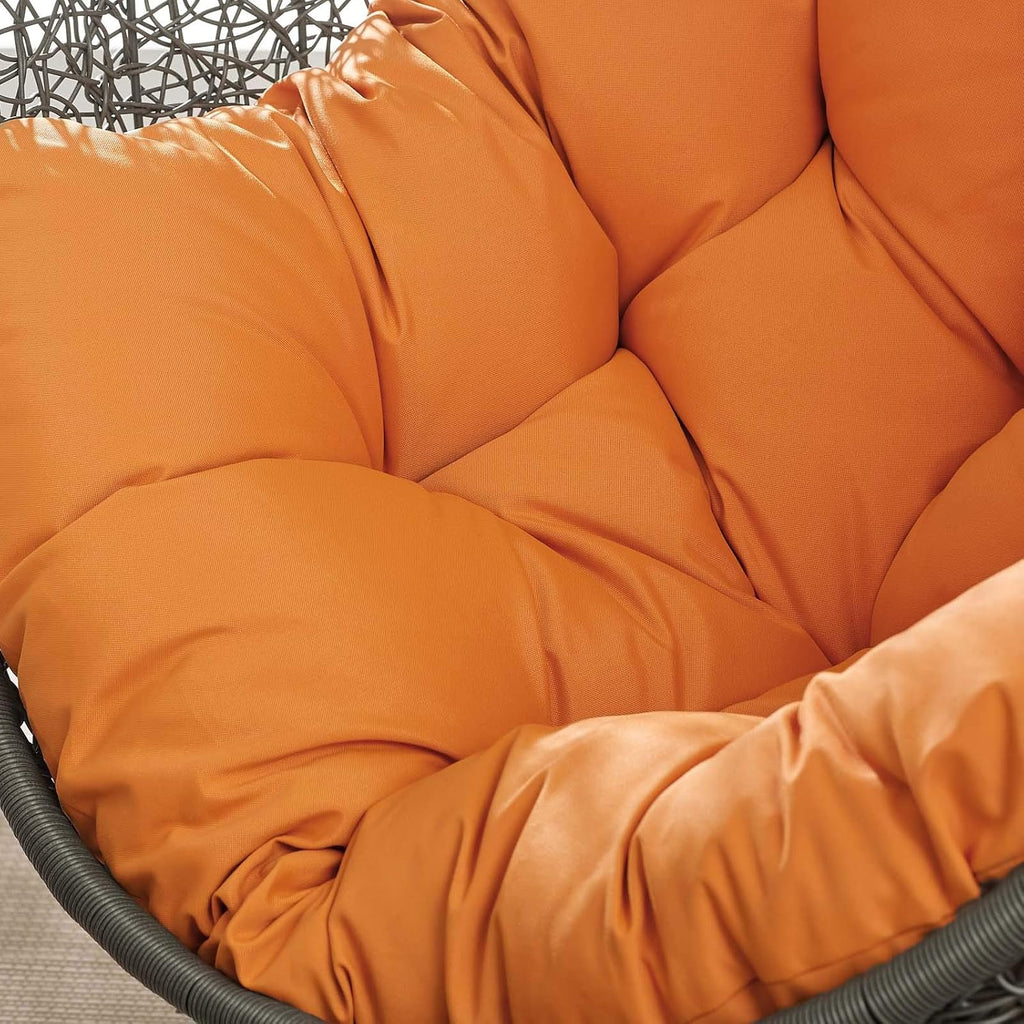Modway Hide Outdoor Patio Swing Chair, Gray Orange