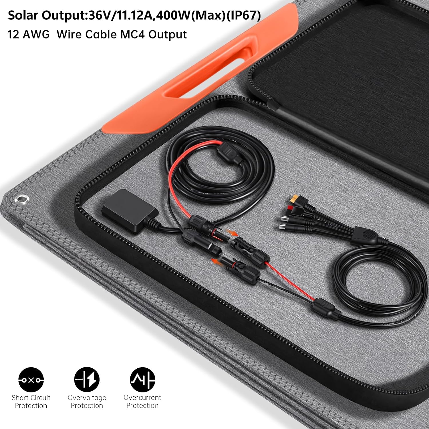 SOKIOVOLA 400W Portable Solar Panel for EF/Jackery/Bluetti/Anker Power Station,Ultra-Lightweight ETFE Foldable Solar Panel,25% High Efficiency,MC4 Output,for Outdoor Camping, Emergency Power Supply