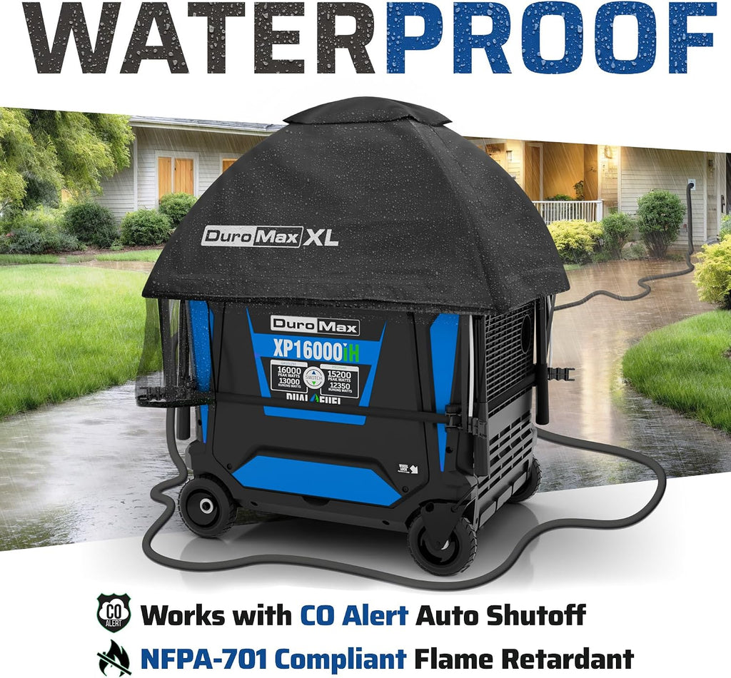 DuroMax DMX-GTV-XL XL Inverter Generator Running Cover – Weatherproof Vinyl Canopy for Inverter Generators, Fire- & Wind-Resistant, Universal Fit Protection