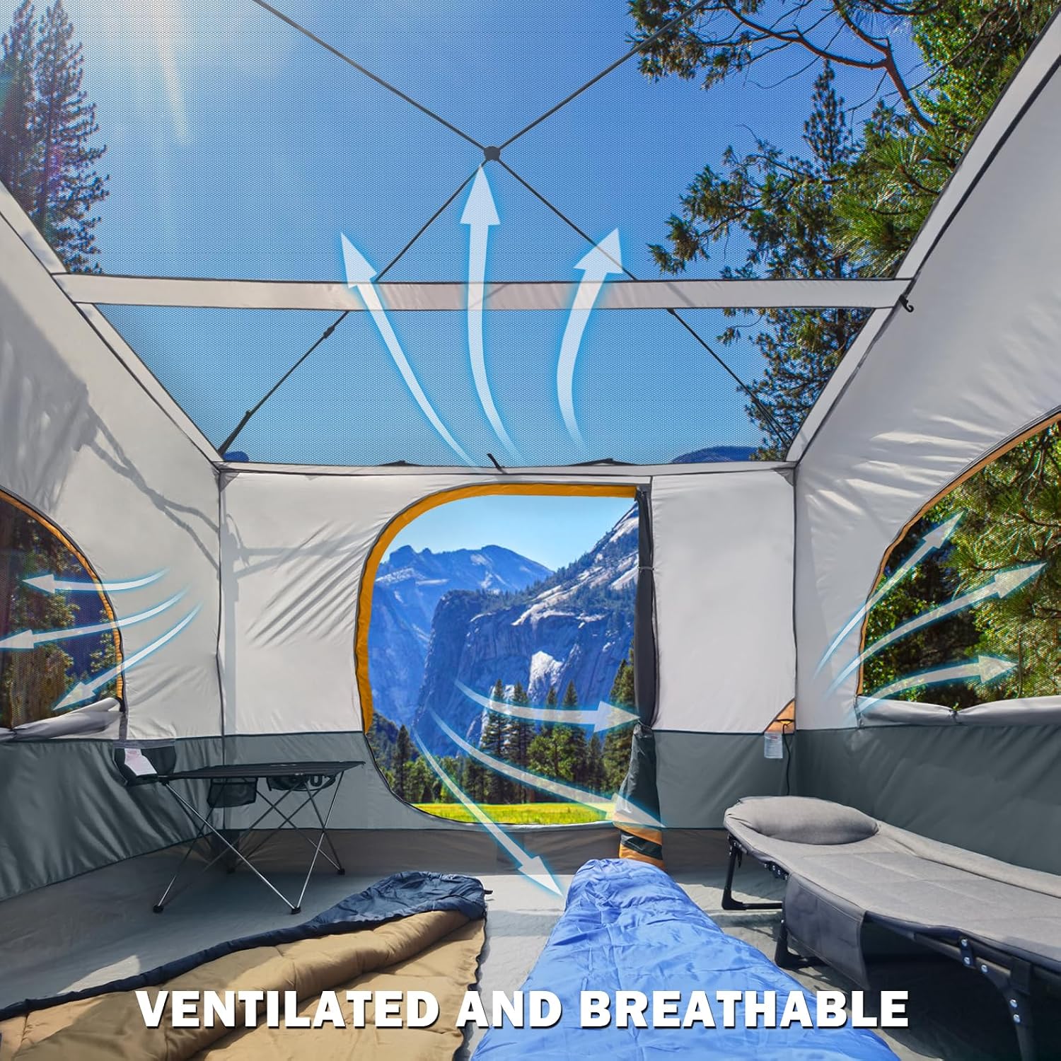 UNP Canopy Inner Tent, Camping Cube Tents for Pop Up Camping Canopy Tent, Compatible with 10' Wide Canopies Tents (No Top & Frame) (Gray)