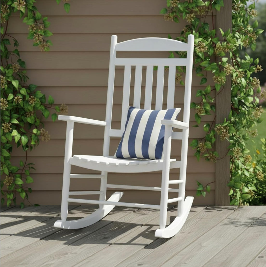 Shine Company Maine Wood Rocking Chair, White