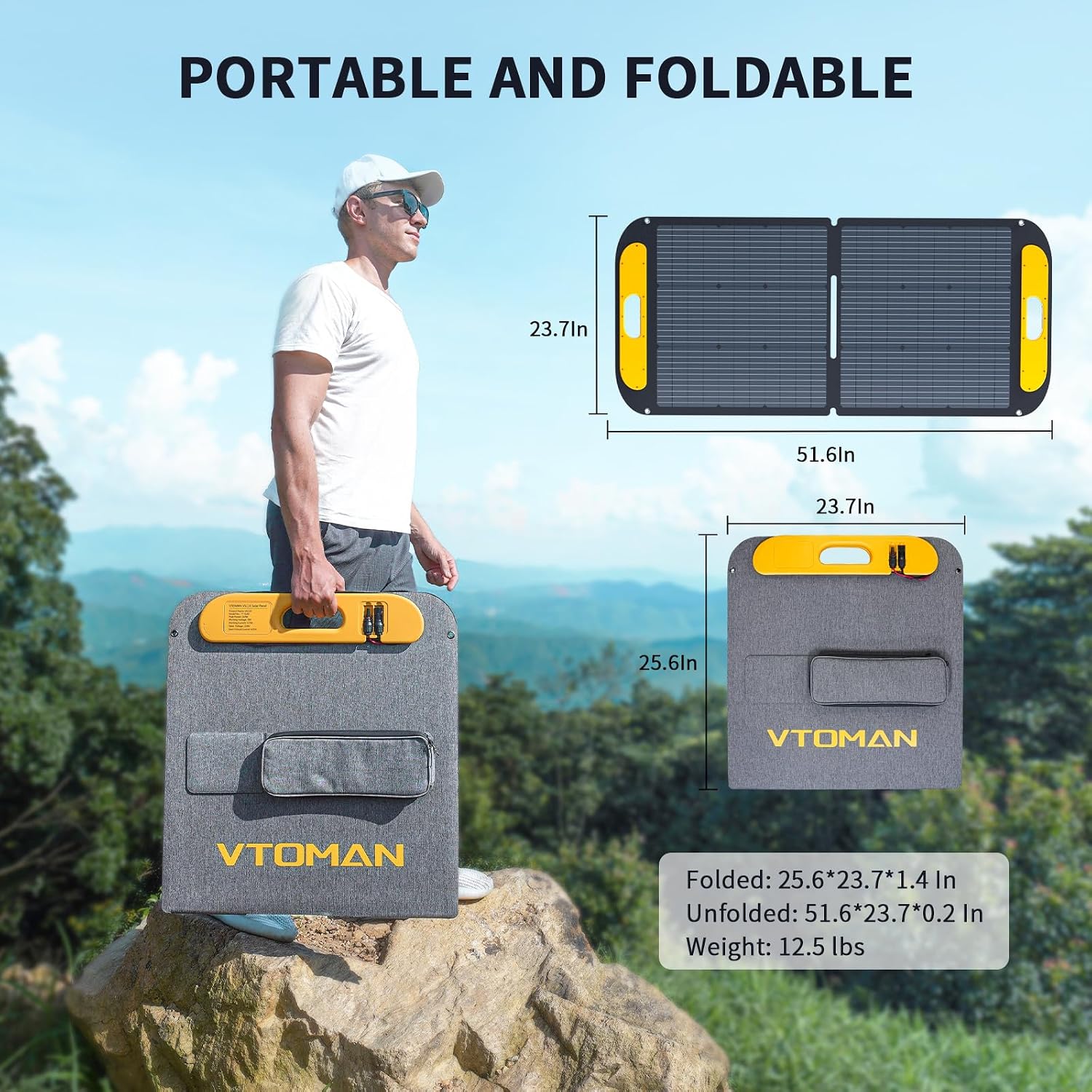 VTOMAN Jump 1800 Portable Power Station with 110W Solar Panel, 1800W/1548Wh LiFePO4 Battery Solar Generator with 1800W Constant-Power, PD 100W Type-C, Capacity Expandable for Camping, Home Backup