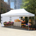 Quictent 10x20 Heavy Duty Pop up Canopy Tent, Easy up Commercial Instant Shelter with Wheeled Bag for Outdoor, Parties, Markets, Camping, 500D Silver Coated UPF 50+ Sun Shield