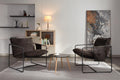 Comfy Sling Accent Chair Set of 2 Upholstered Hanging Armchairs with Pockets Metal Frame Skin-Friendly Fabric Reading Chair for Living Room Bedroom (Dark Grey Cushion & Black Metal Frame)