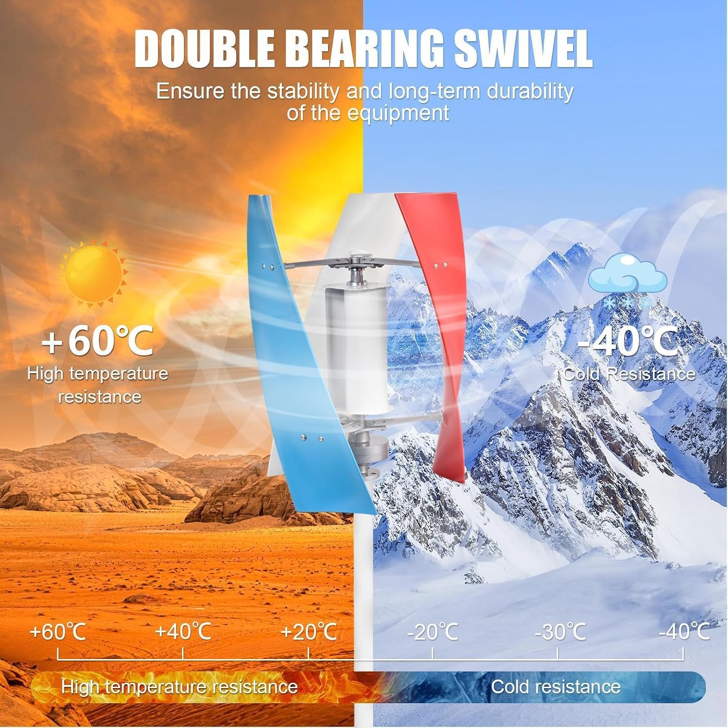 3000W Wind Turbine Generator Kit,12V/24V Vertical Axis Wind Turbine,Maglevs Winds Generator With Controller,Quiet 3 Leaves Small Household Windmill For Boats, Terraces, Cabins, Home,Industrial Energy