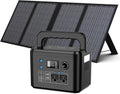 350W Portable Solar Generator with 60W Solar Panel, Powkey 70,000mAh Backup Lithium Battery, 110V/350W Pure Sine Wave AC Outlet, Power Station with Solar Panel for Outdoors Camping Travel Hunting
