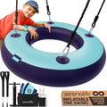 SereneLife 36' Inflatable Tire Swing with Hang Kit, 600lbs Capacity Heavy Duty Tire Swing with UV and Puncture Resistance, 360 Swivel, Hand Pump, Adjustable Ropes, Carry Bag, Hangs on Trees and Posts