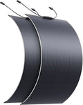 BLUETTI 2 100W Flexible Solar Panels for RVSolar 48V System, 23.4% High Efficiency, 240° Bendable, IP67 Solar Panel for RVs, Camping, Marine, Curved Surfaces