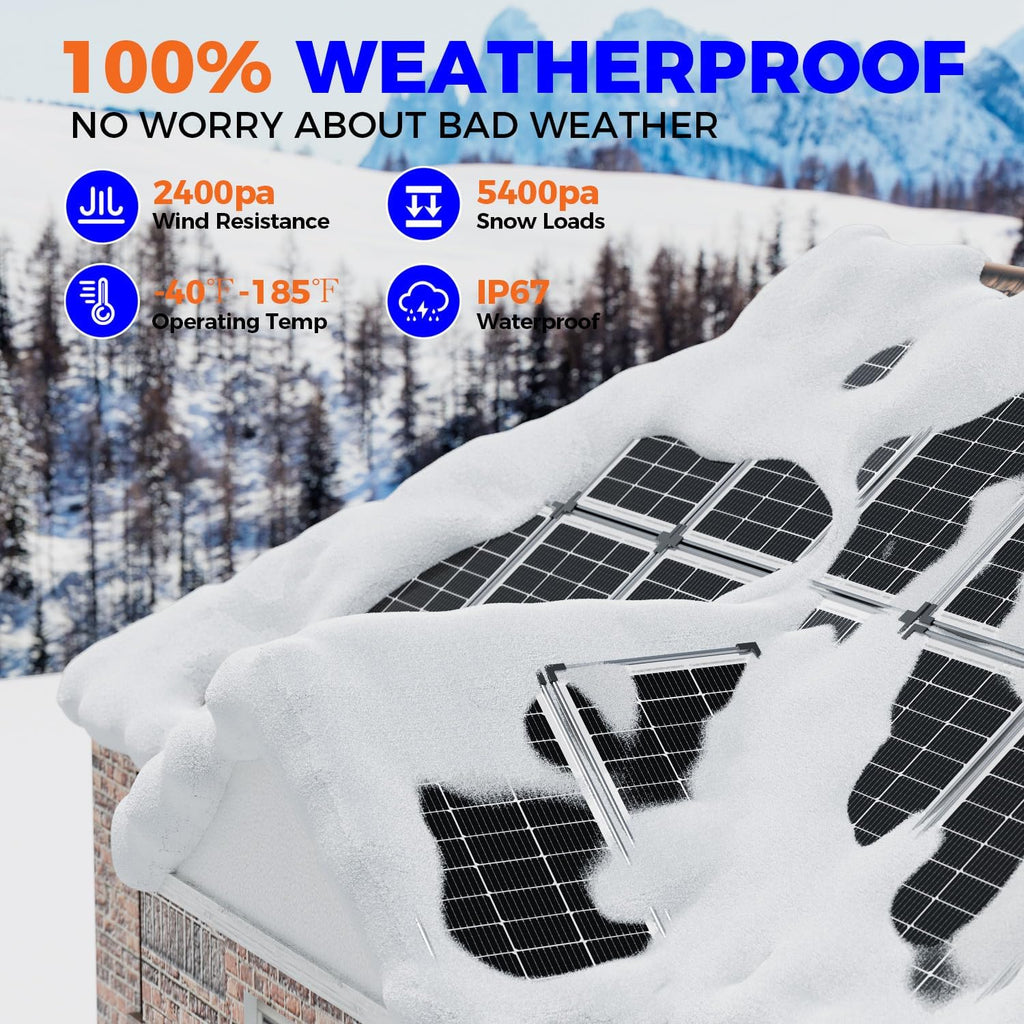 Voltset 200W 12V Solar Panels, High Efficiency 9BB Cell Monocrystalline Solar Panel IP67 Waterproof, Suitable for RV, Marine, Rooftop, Home, Yacht, Off-Grid Applications (2-Pack 100W)