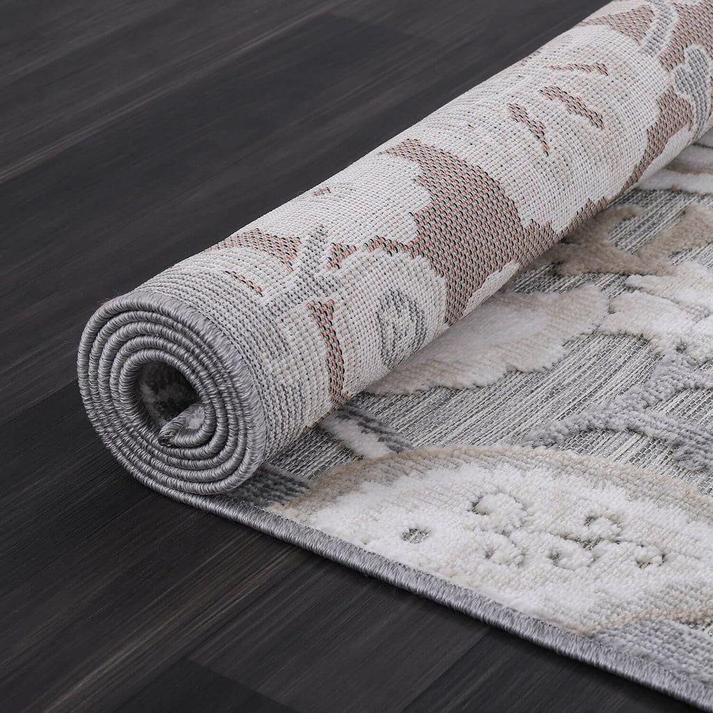Luul Home Floral Indoor Outdoor Rugs 10x14 Large Area Rug for Living Room, Patio Decor, Kitchen, and Entryway Rug, Washable Stain Resistant Outside Carpet Beige 10 x 14
