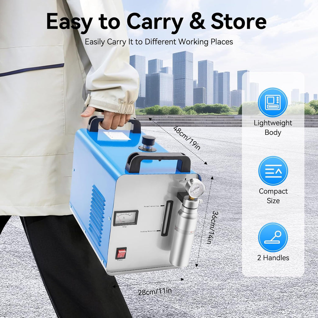 Hydrogen Generator Water Welder 95L/H Acrylic HHO Flame Polisher Polishing ,Oxygen Generator for Home Use Machine ,in Power Polishers & Buffers AC 110V 400W + Gas Torch, for Tools & Home Improvement