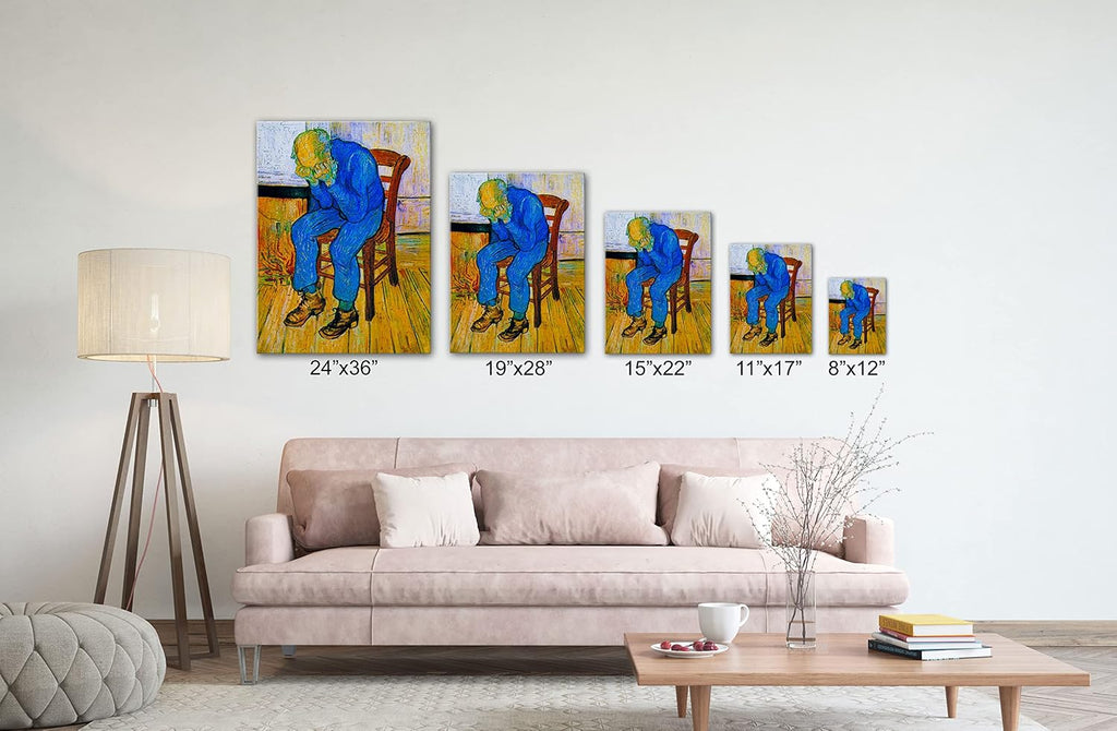 SpiritualHands Wheat Field with Cypresses Vincent Van Gogh Canvas Wall Art, The Starry Night Van Gogh Posters Self Portrait, Large Framed Wall Art Paintings for Wall Decorations for Bedroom (Vincent van Gogh At Eternity's Gate, 24' x 36' - Ready to Hang)