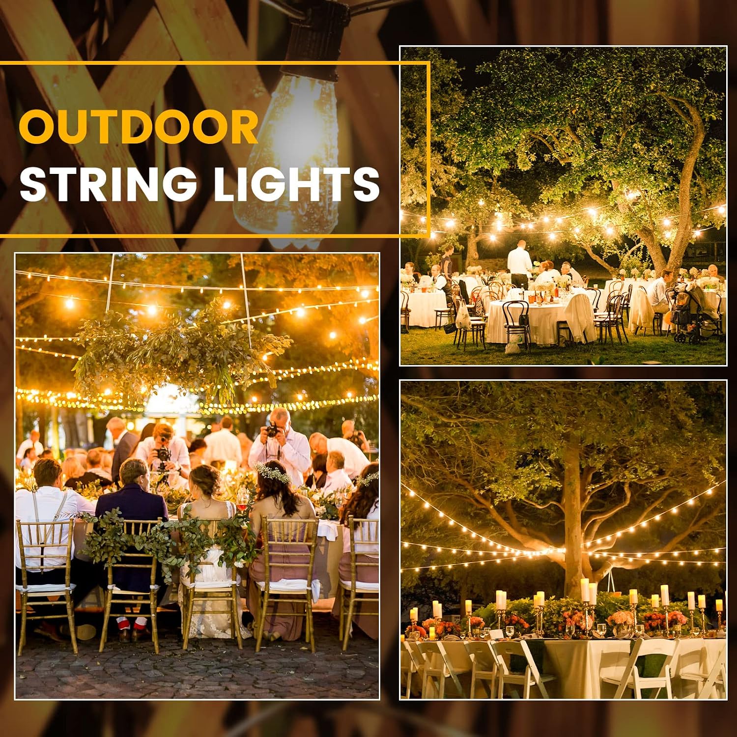 Zuske Outdoor Patio String Lights, 240FT LED with 120+4 ST38 Vintage Edison Bulbs, Waterproof Connectable Hanging Lights for Outside Backyard Bistro Porch (120FTx2)