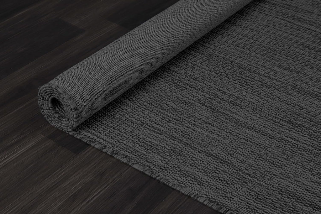 CAMILSON Outdoor Rug 6x9 Modern Area Rugs for Indoor and Outdoor Patios and Porches - Waterproof, Washable, Non-Shedding, Easy-to-Clean Outside Carpet (6 x 9, Solid - Dark Gray)