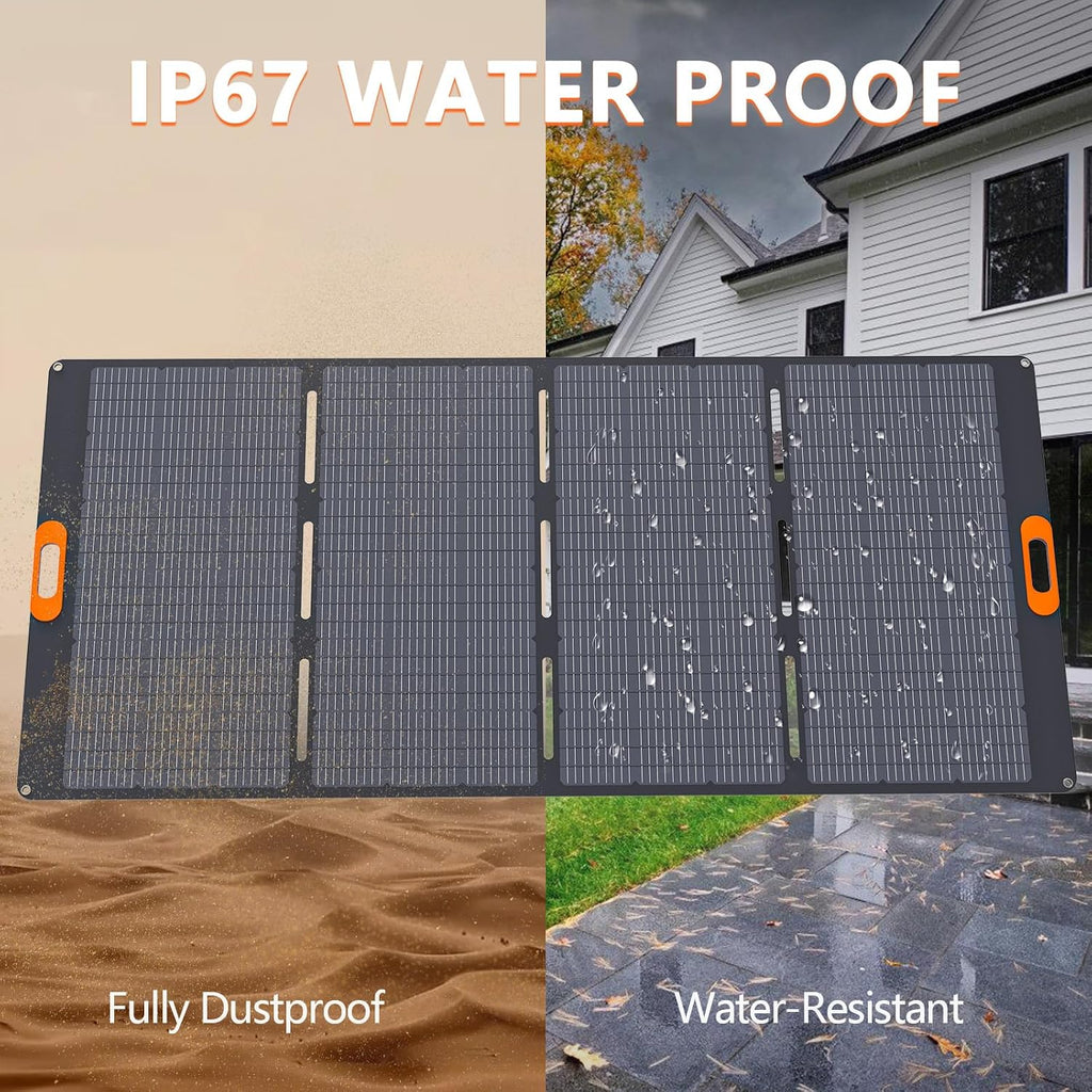 400W Foldable Portable Solar Panel for ALLWEI 1200W 2400W Power Station Solar Generator, IP67 Waterproof, with Adjustable Kickstand for RVs Camping Home and Blackouts