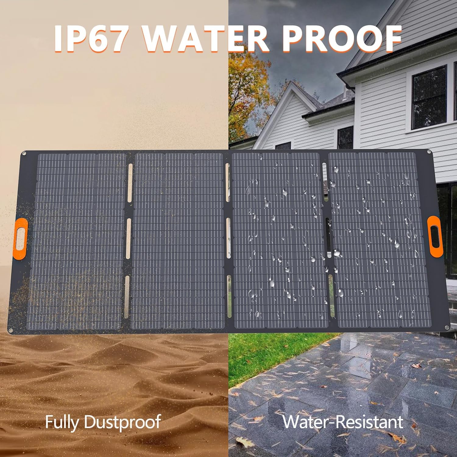 400W Foldable Portable Solar Panel for ALLWEI 1200W 2400W Power Station Solar Generator, IP67 Waterproof, with Adjustable Kickstand for RVs Camping Home and Blackouts