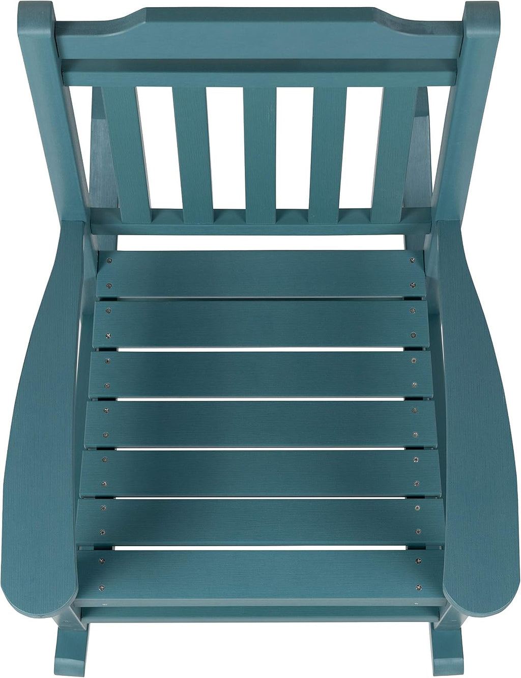 Flash Furniture Set of 2 Winston All-Weather Rocking Chair in Teal Faux Wood