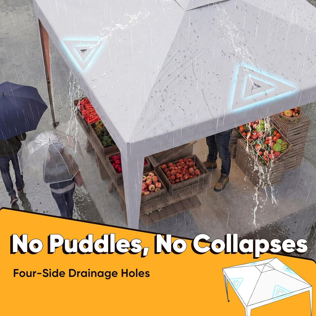 Quictent 10x10 Pop Up Canopy Tent with 2 Sidewalls, Instant Setup Gazebo for 1 Person, Portable & Compact, Waterproof & UV Protection, Ideal for Camping, Beach, Parties, and Outdoor Events